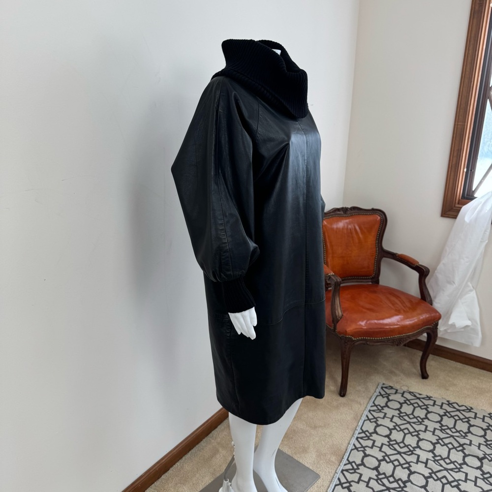 Jean Paul Gaultier Genuine Leather Dress Black Femme Midi L - Picture 7 of 15